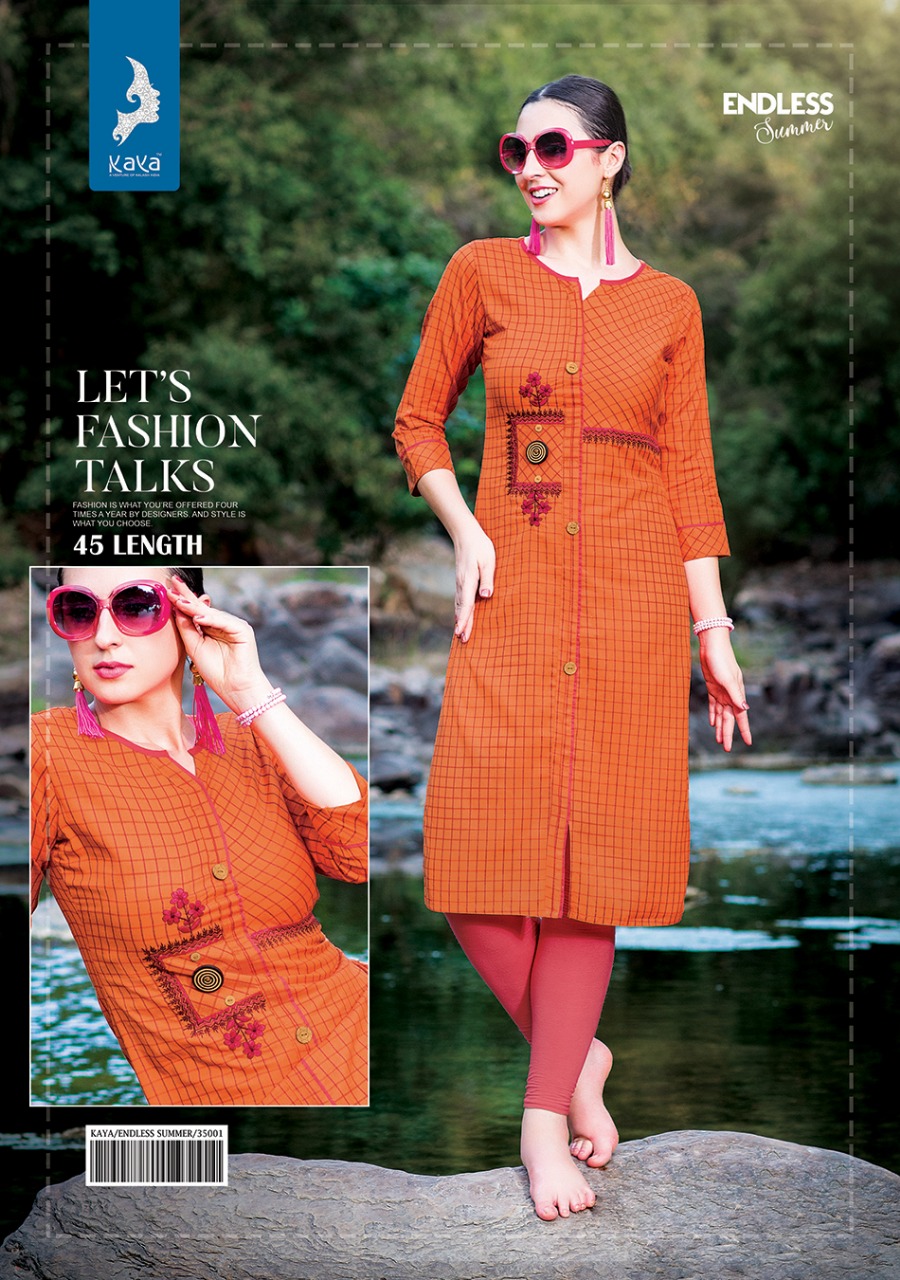 Kaya Design Endless Summer Print Embroidery Kurti Kaya Design Endless Summer Print Embroidery Kurti